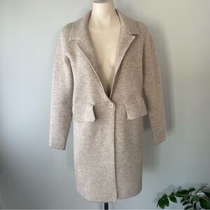 Lyla + Luxe Coatigan Sweater Jacket Longline Blazer Coat Oatmeal Size Medium
